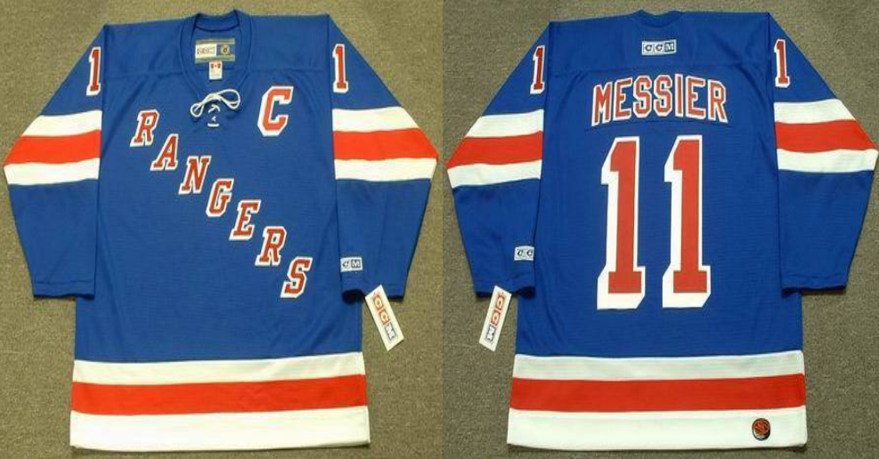2019 Men New York Rangers 11 Messier blue style 3 CCM NHL jerseys